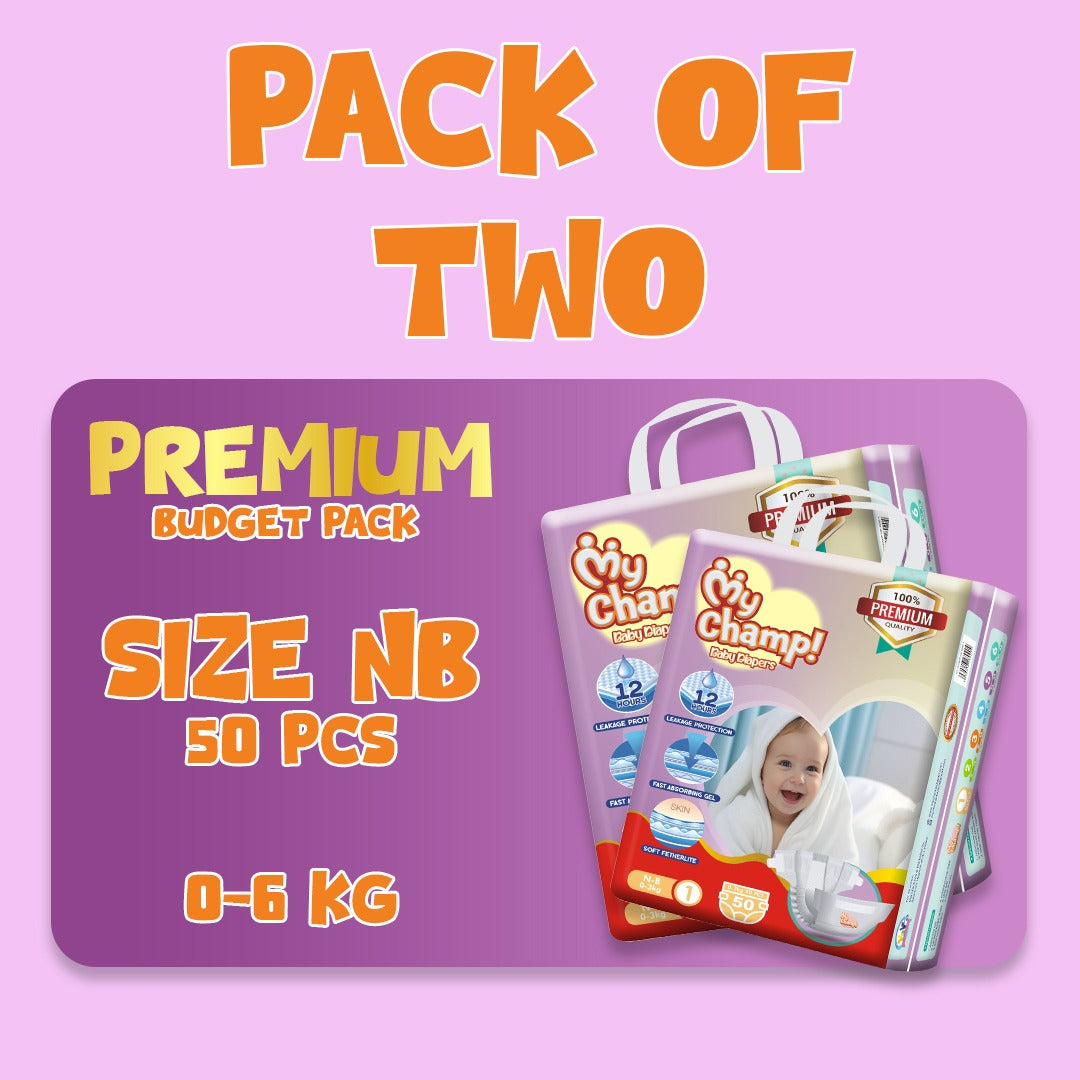 MY CHAMP (NB). 50 PCS (Pack of 2)