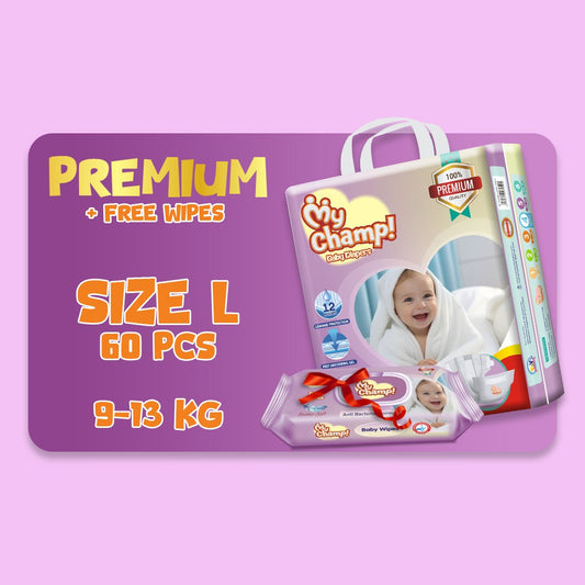 MY CHAMP (L). 60 PCS + FREE WIPES