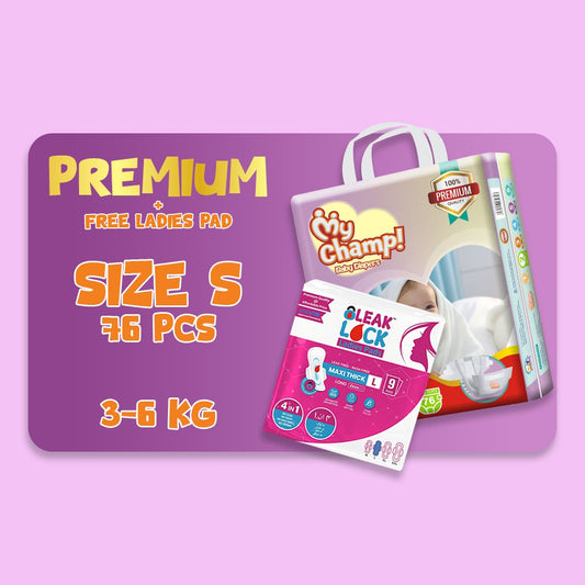 MY CHAMP (S). 76 PCS + FREE LADIES PAD