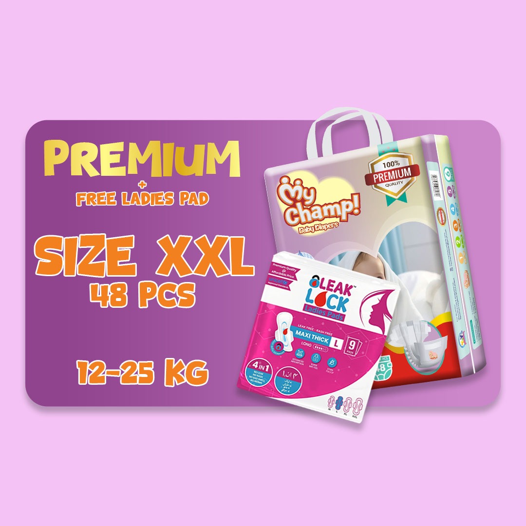 MY CHAMP (XXL). 48 PCS + FREE LADIES PAD